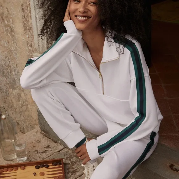 Varley White Zip-Up with Gold Accents - Picture 1 of 12